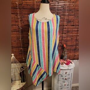 👚5for$15🕶️ Linen/Viscose tank top. No size tag.